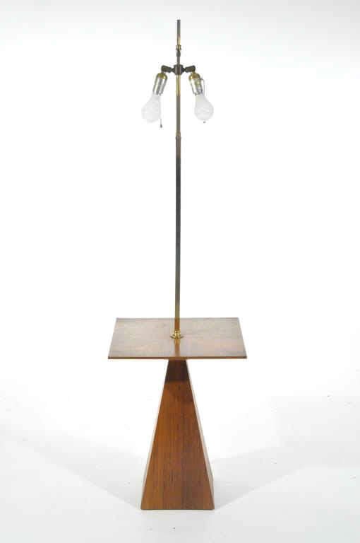 HARVEY PROBBER LAMP TABLE: Dimensions: H59" x W & D 16" Condition: Good