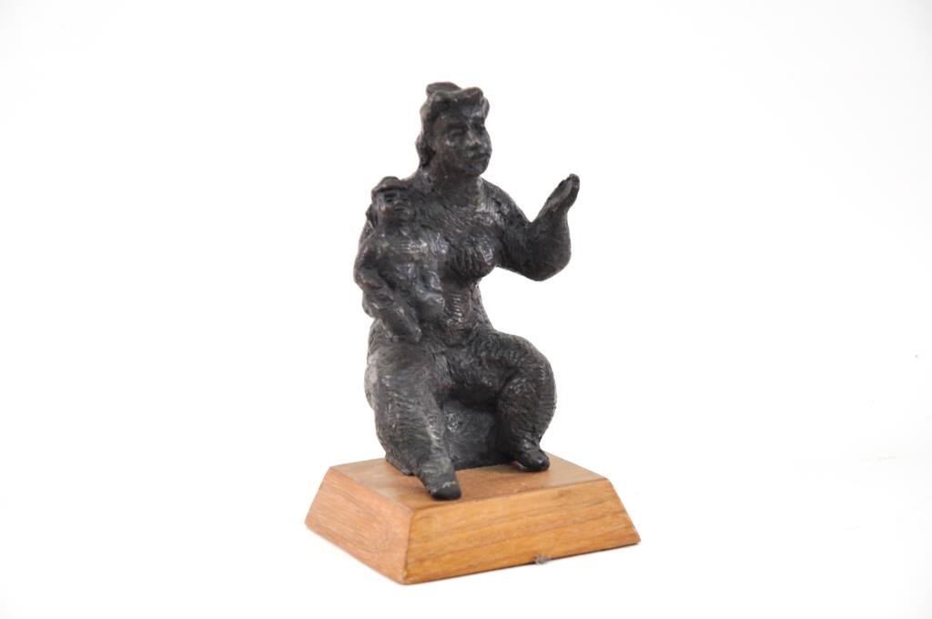 LARGE CHAIM GROSS BRONZE SCULPTURE MOTHER & CHILD: Signed to back, with original boxDimensions: H 10" x W 6"Condition: Excellent