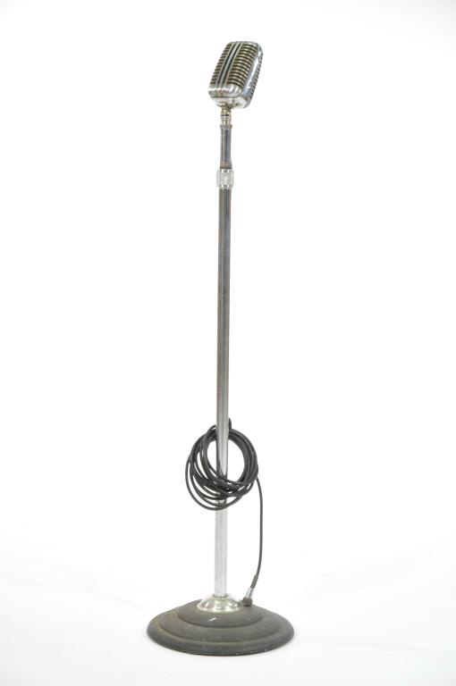 ASTATIC MICROPHONE ON STAND: Dimensions: H 67" - fully extended H 40.5" shortest Condition: Not tested, microphone needs to be cleaned, does have wire