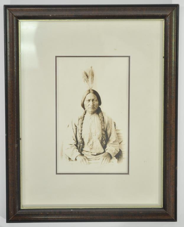 D.F. BARRY NATIVE AMERICAN PHOTOGRAPHIC PRINT: Native American print, stampled Copyright D.F. BarryDimensions: H 12" x W 9.5", Sight H 6.5" x W 4"Condition: good