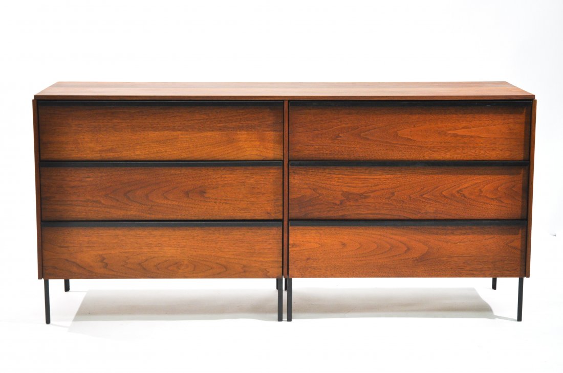 GEORGE NELSON CHEST: With T angle legs, unmarkedDimensions: H 24" x W 60" x D 18"Condition: very clean, good