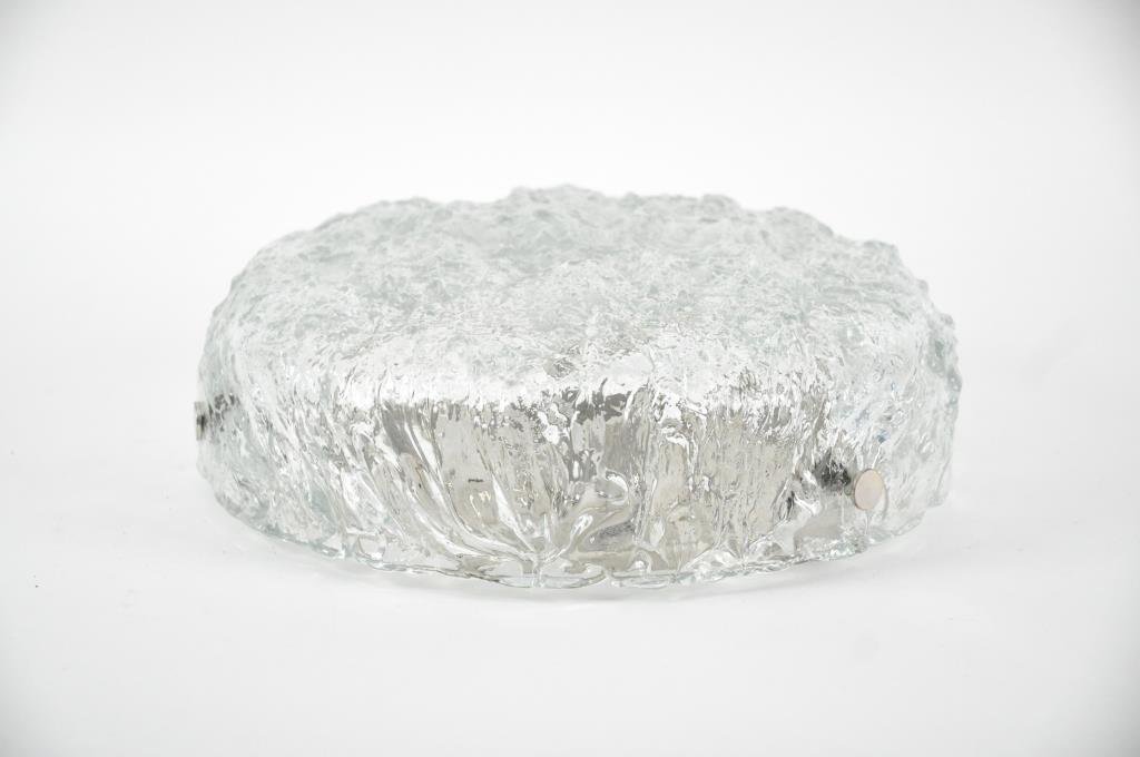 FROSTED AND TEXTURED GLASS FIXTURE LIGHT: In the manner of Tapio WirkkalaDimensions: 13" H x 4" D Condition: Needs wiring and socket