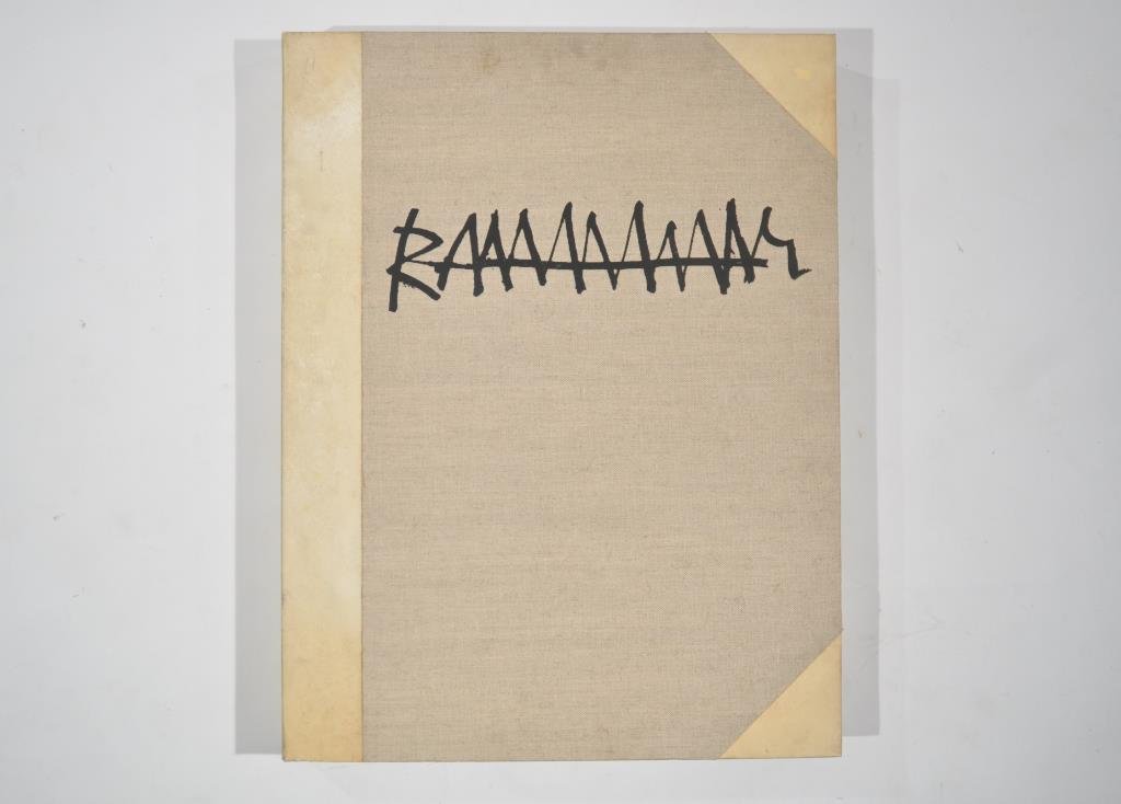 ABRAHAM RATTNER (AMERICAN 1893-1978): TWELVE ORIGINAL LITHOGRAPHS BY ABE RATTNER ENTITLED " IN THE BEGINNING...,", PORTFOLIO, 1972, William Haber Publishers, New York. Forward by Henry Miller. Twelve color lithographs on Arches paper, edi