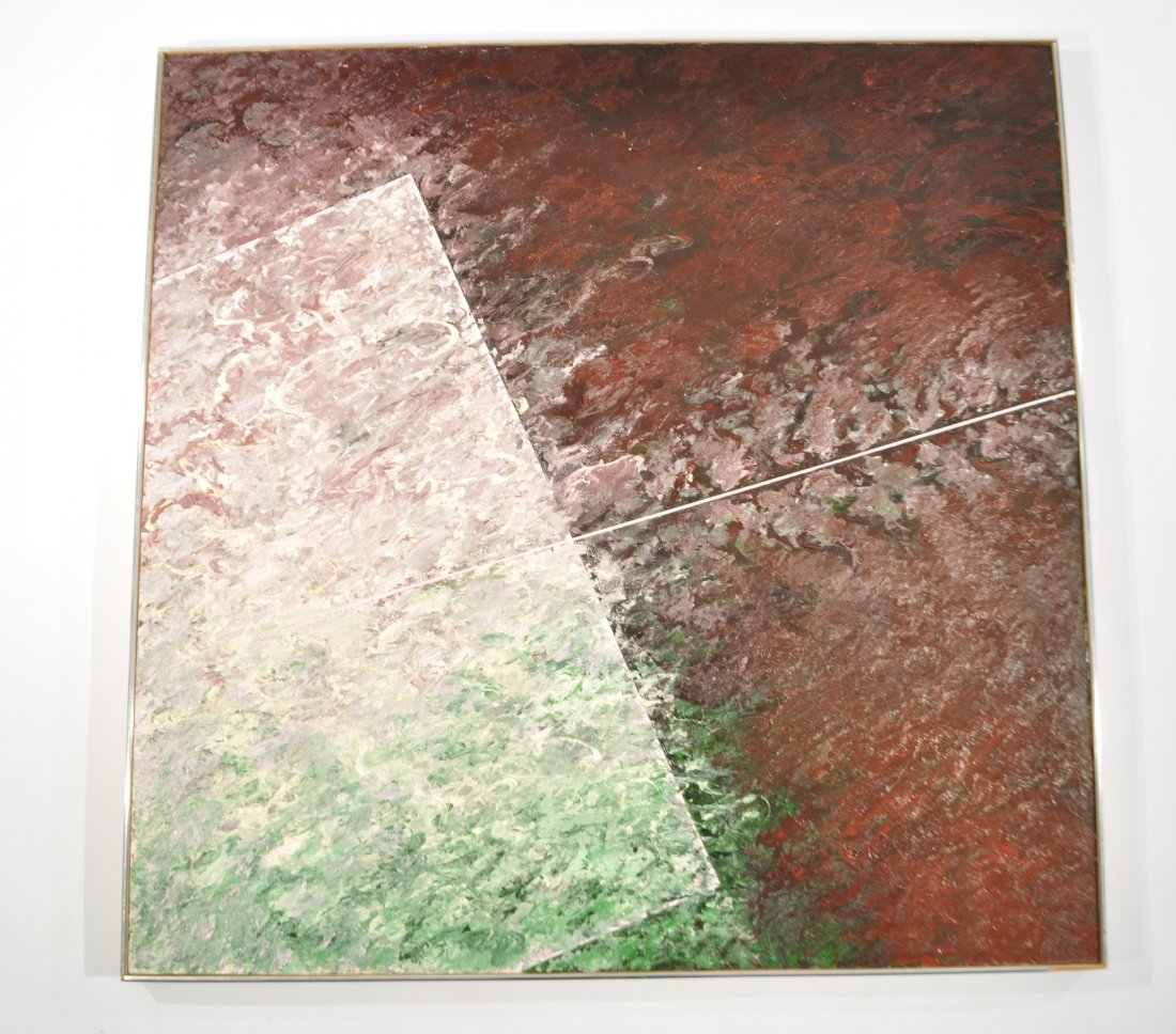 GERALD SAMUELS (20TH CENTURY): "The Twins Log a Stich in Time",1983 Oil on canvas, signed verso Dimensions: H 48" x W 48" Condition: good Note: Gerald Samuels work has been widely shown nationally and internationally, and is includ