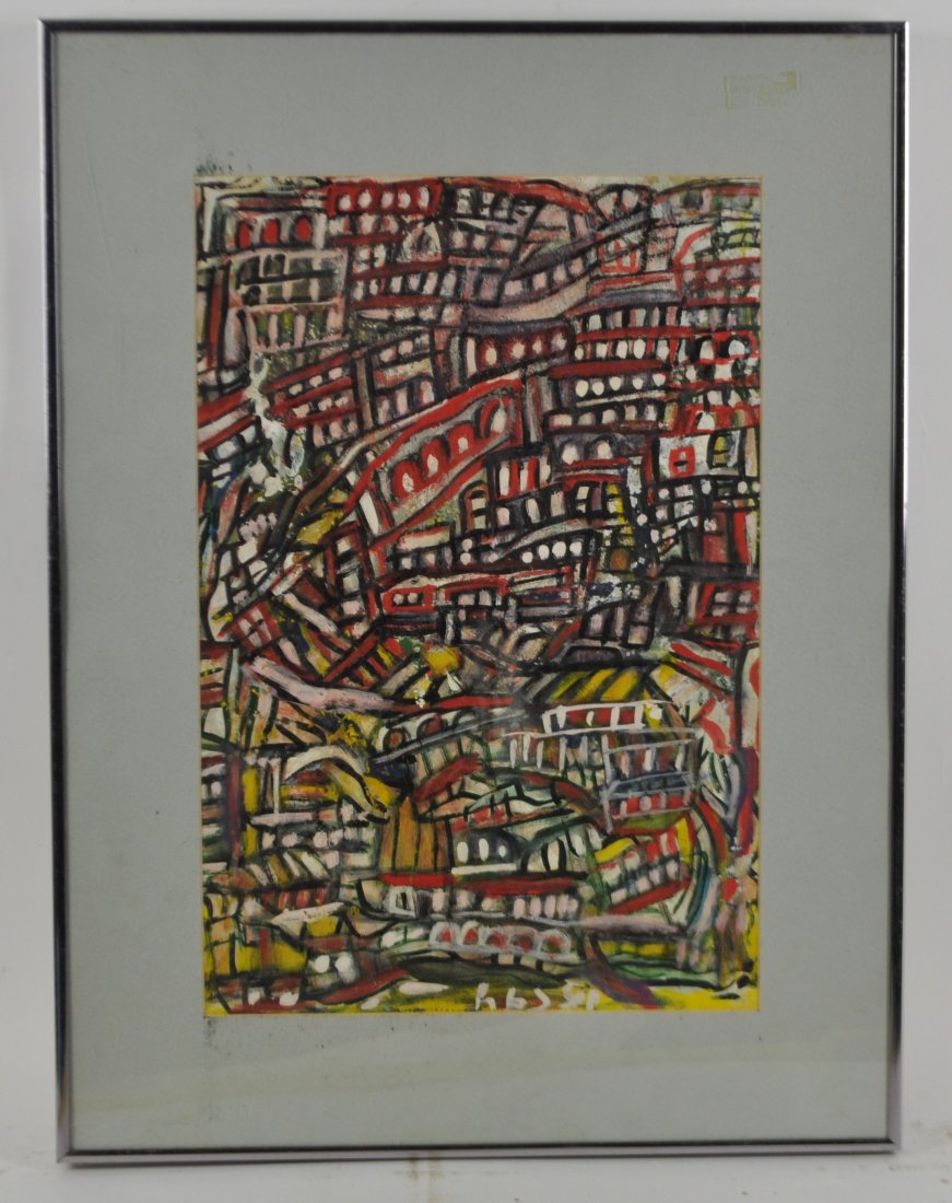 ROSSI (20TH CENTURY ARTIST): Abstract patternsGouache on paper, signed lower center.Dimensions:H 23.5" W 17.5"Condition: goodNote: All items are sold as-is, where-is. Any condition report is a courtesy to the buyer and should not