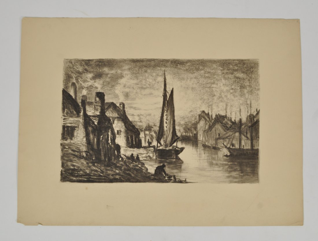 J. G. FISHER CHARCOAL DRAWING: Dimensions: H 20" W 27.5"Note: All items are sold as-is, where-is. Any condition report is a courtesy to the buyer and should not be taken as fact. Please contact the auction house with any specific q