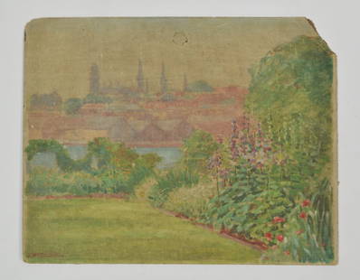 JAMES WILLIAM FOSDICK (AMER. 1858-1937): Painting, oil on board, signed lower leftDimensions: H 11" W 14"Note: All items are sold as-is, where-is. Any condition report is a courtesy to the buyer and should not be taken as fact. Please contac