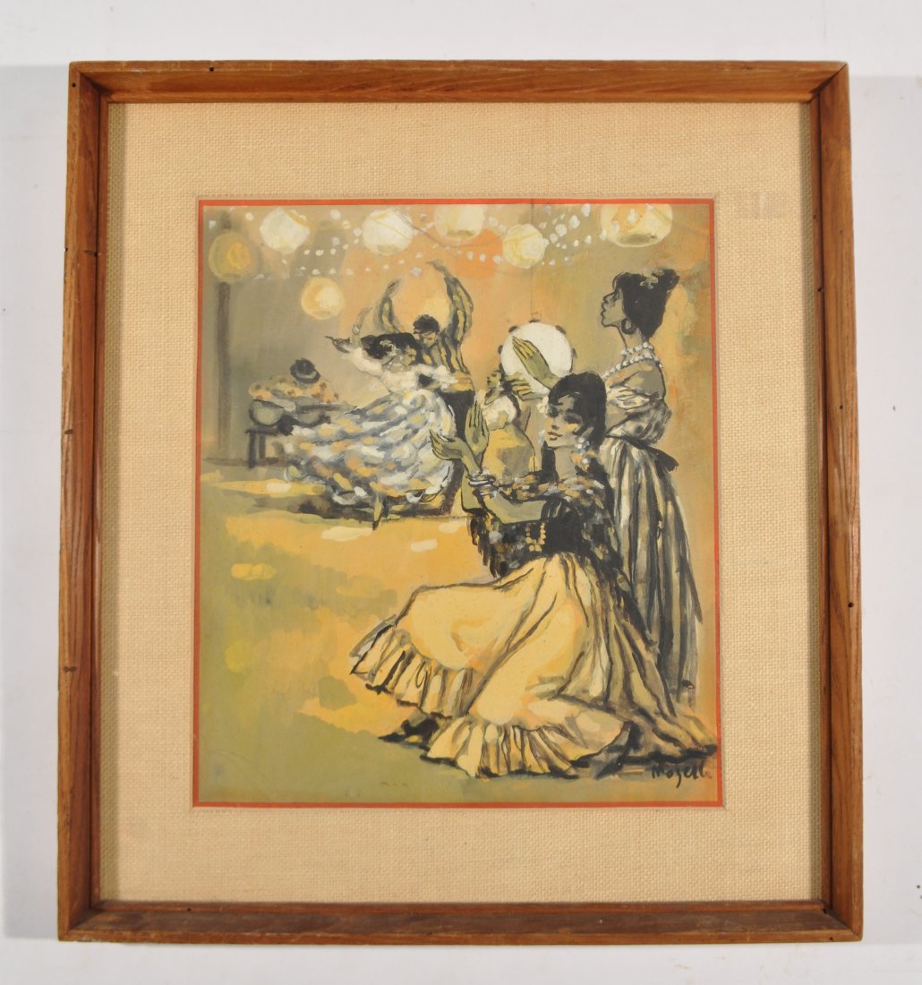 MOZELLE THOMPSON (AMER., 1926-1969) WATERCOLOR: Watercolor, signed Mozelle lower rightDimensions: H 22.5" x W 20.5" Note: All items are sold as-is, where is. Any condition report is a courtesy to the buyer and should not be taken as fact. Please co