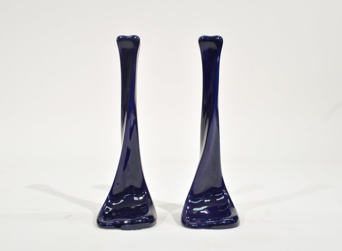 ELSA PERETTI FOR TIFFANY "BONE" CANDLE HOLDERS: Dimensions: H 14.5" x W 5" x D 5"Condition: Good