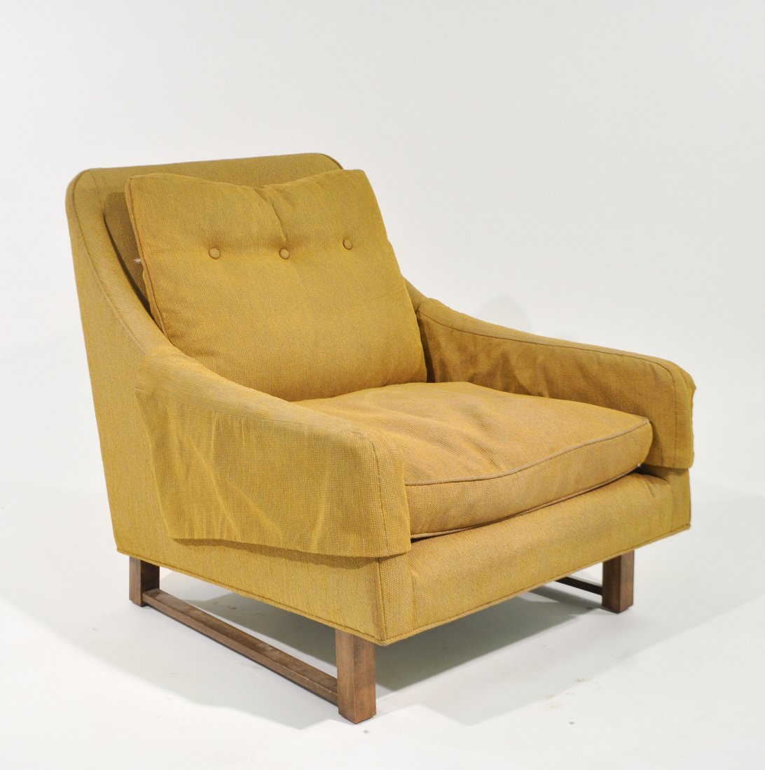 HARVEY PROBBER LOUNGE CHAIR: Original label under seatDimensions: H 31" W 36" D 26"Condition: good, some wear and marks to original upholstery