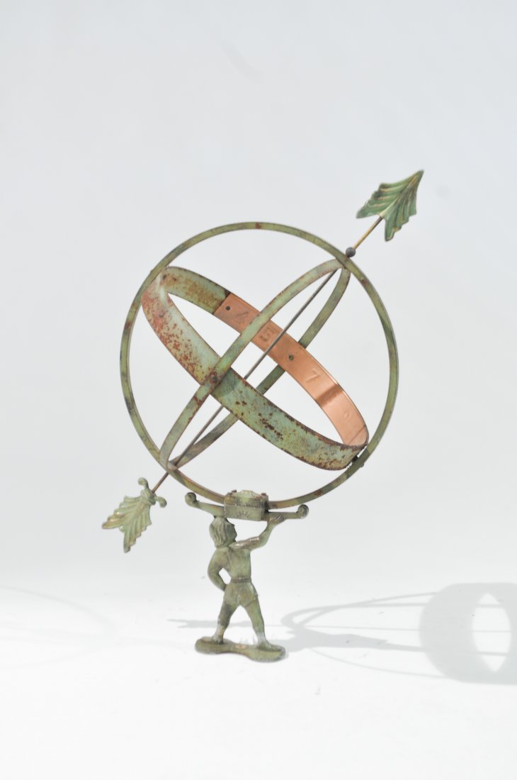 DANISH COPPER ARMILLARY: Dimensions: H 36" x Diameter 18"Condition: good, some rust