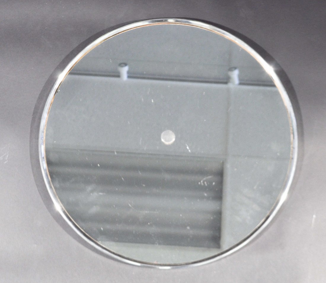 BLACK, STARR, & GORHAM MIRRORED STERLING TRIVET: Lazy susan.Dimensions: D 18"Condition: Good, small age spots on mirror