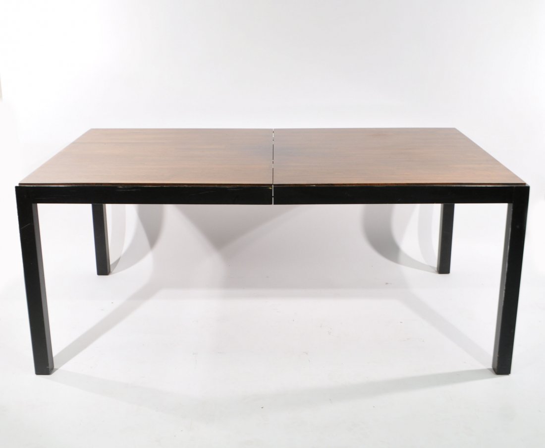MILO BAUGHMAN STYLE DINING TABLE: Dimensions: H 29" x W 68" x D 40", (2) 20" leavesCondition: good
