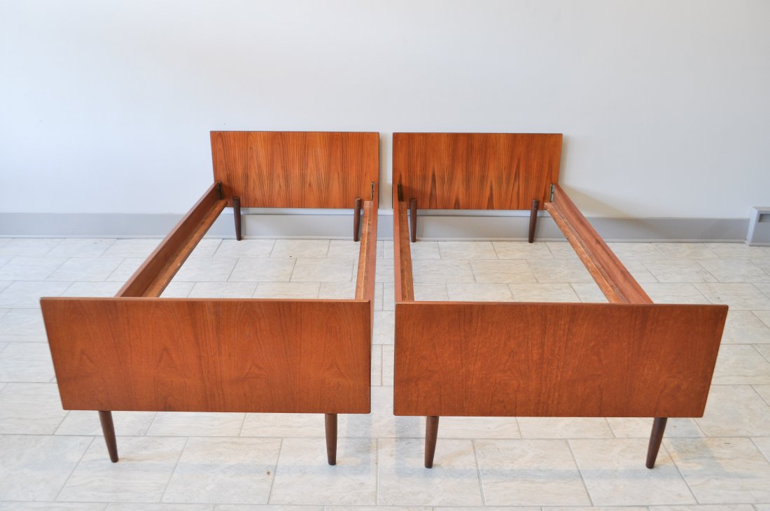 PAIR OF DANISH TEAK BEDS: Dimensions: H 24" x W 36"Condition: Good