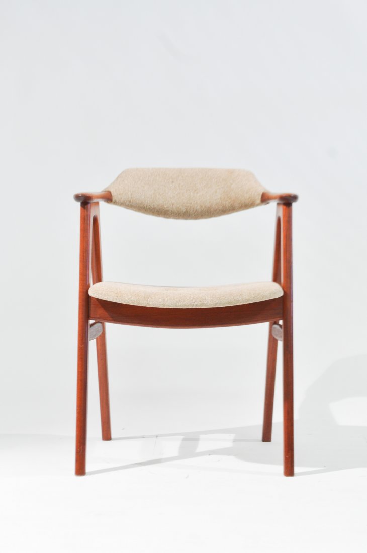 ERIK KIRKEGAARD DANISH TEAK ARMCHAIR: Erik Kirkegaard for Høng StolefabrikDimensions: H 30" x W 22.5" x D 18"Condition: good