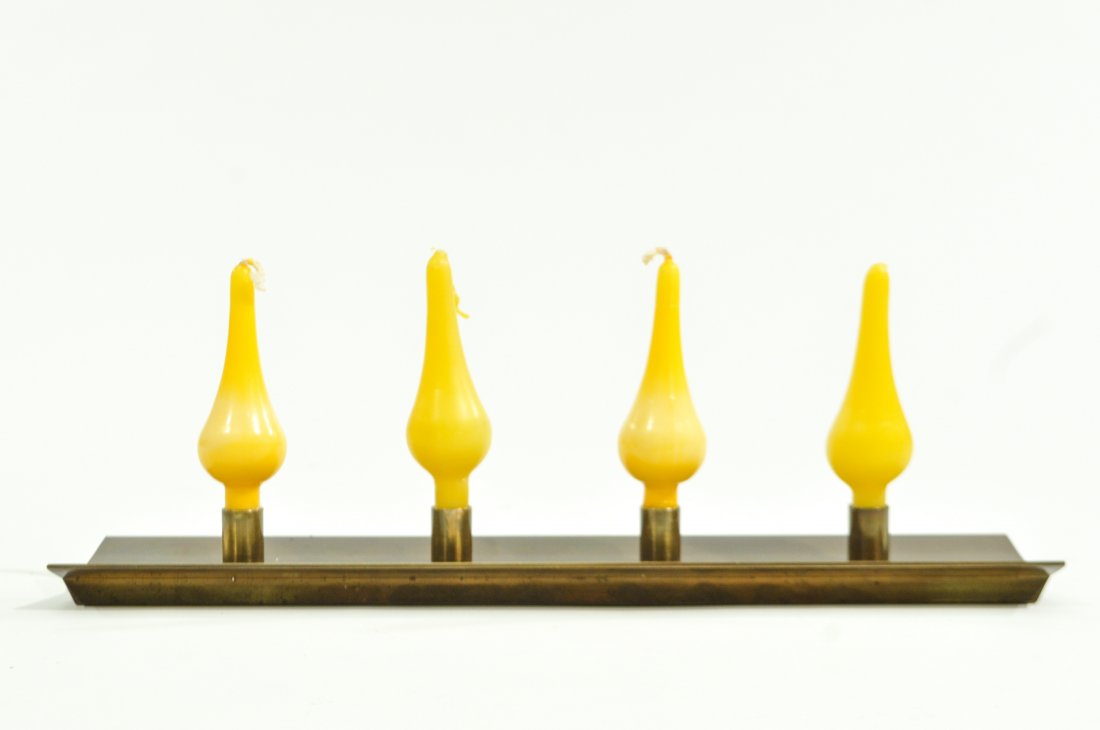 C. 1950 PIERRE FORSELL SKULTUNA CANDLE HOLDER: Dimensions: H 13" x W 3" x D 5"Condition: good