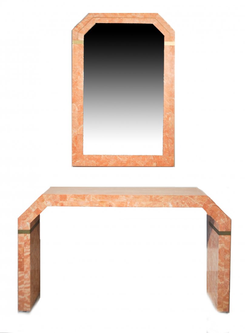 MAITLAND SMITH TESSELLATED MIRROR & CONSOLE TABLE (1 of 7)