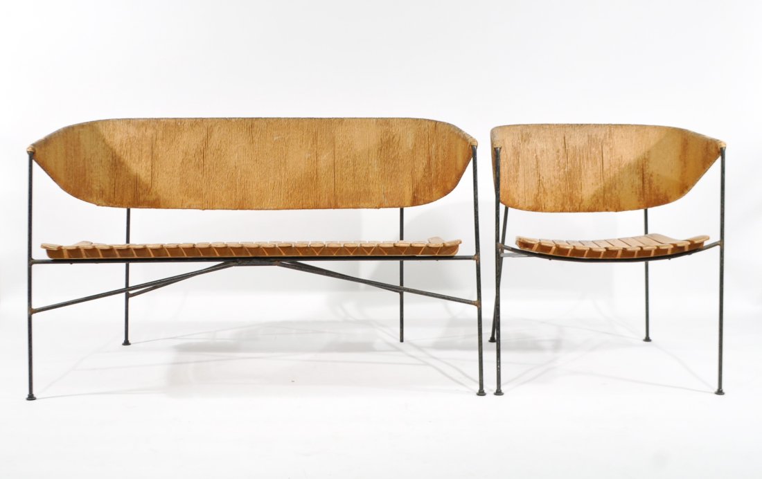 ARTHUR UMANOFF RARE LOUNGE CHAIR & BENCH (1 of 9)