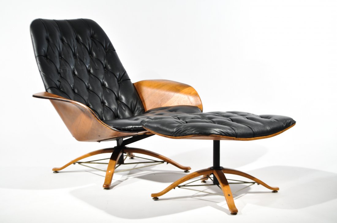 GEORGE MULHAUSER; PLYCRAFT LOUNGE & OTTOMAN (1 of 8)