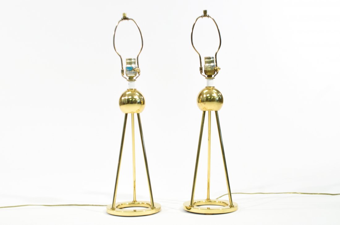 PAIR OF NESSEN BRASS TABLE LAMPS (1 of 6)