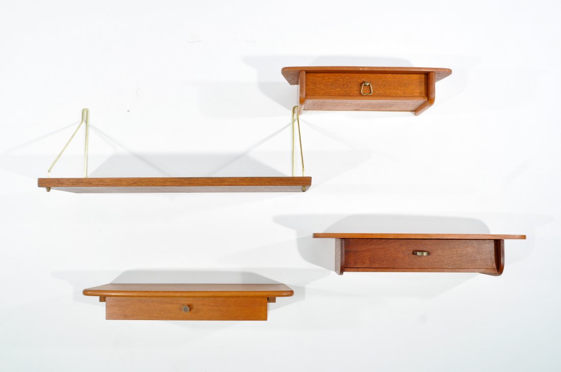 (4) DANISH TEAK FLOATING SHELVES (1 of 10)