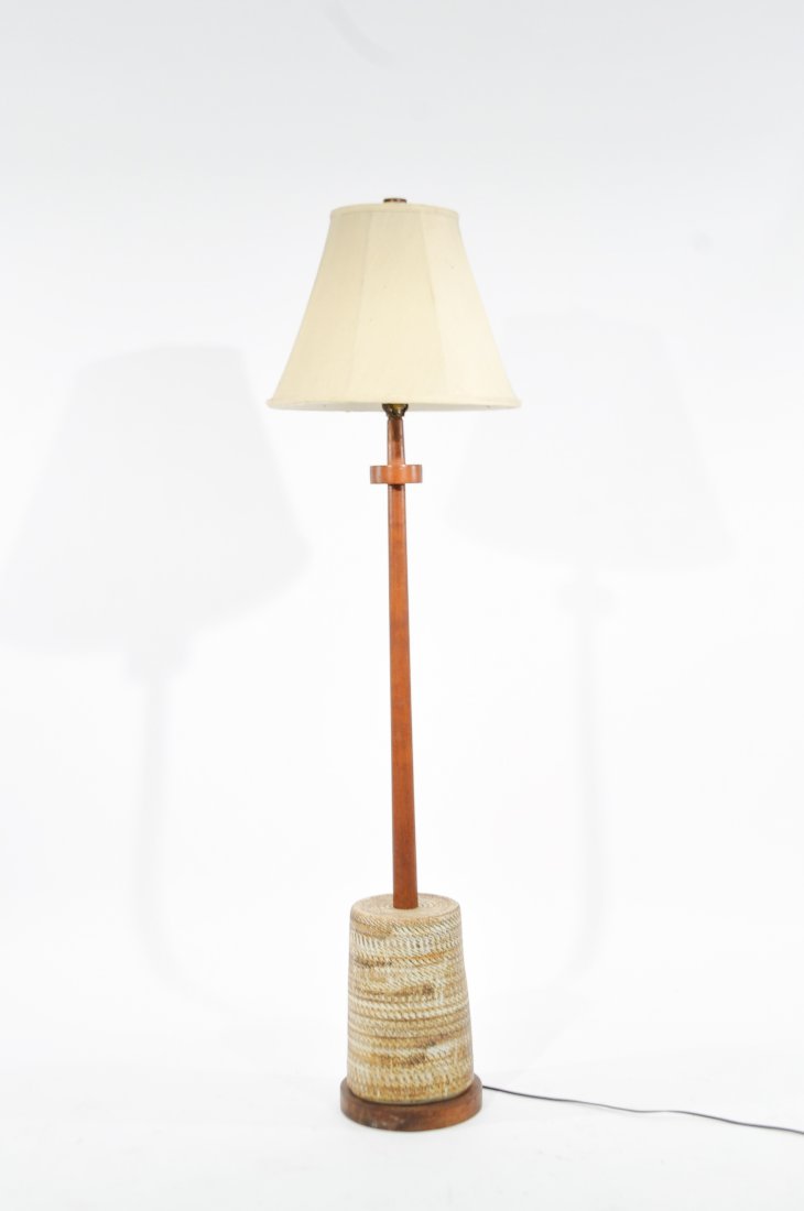 MARTZ CERAMIC & TEAK FLOOR LAMP (1 of 6)