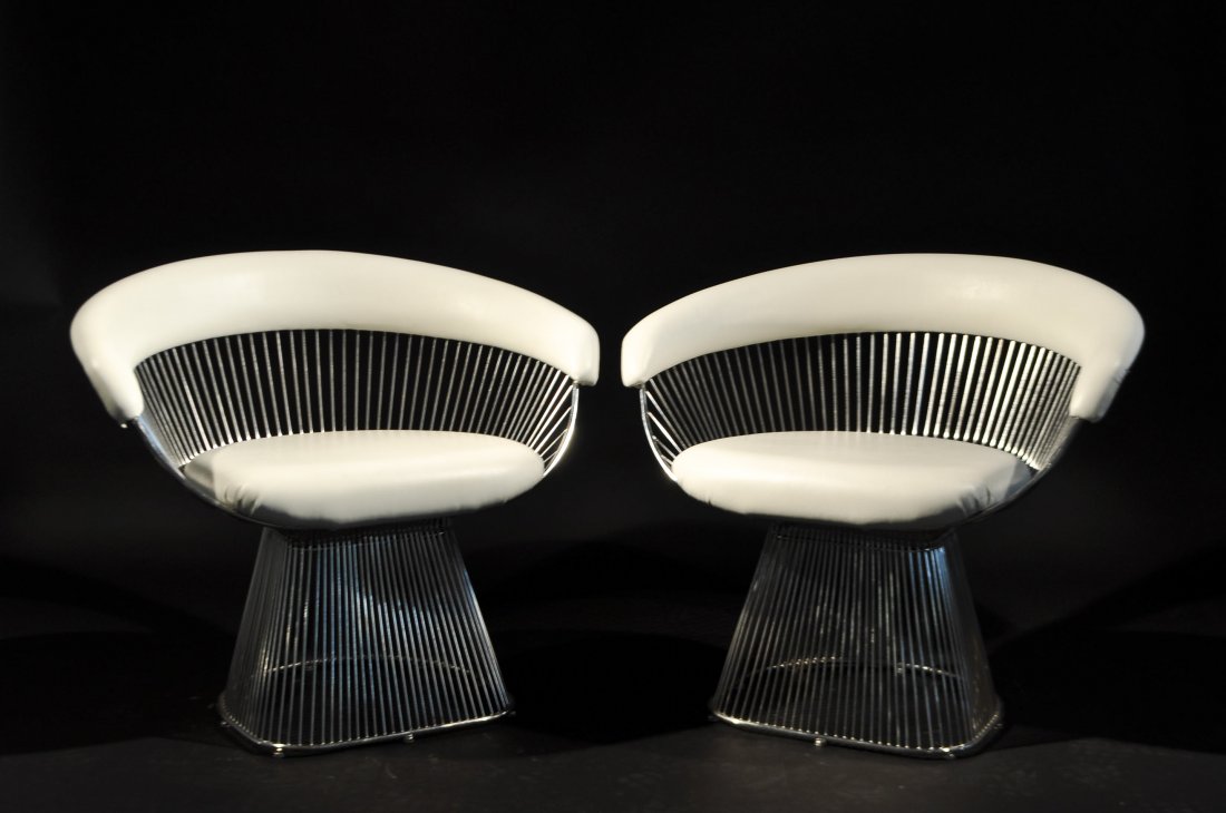 WARREN PLATTNER STYLE WIDE ARMCHAIR PAIR (1 of 7)