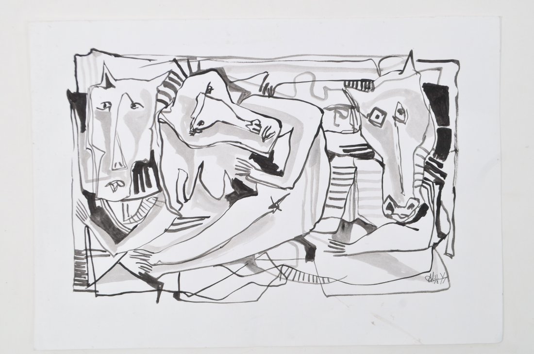 ALEJANDRO SANTIAGO (1964-2013) INK & GOUACHE (1 of 6)