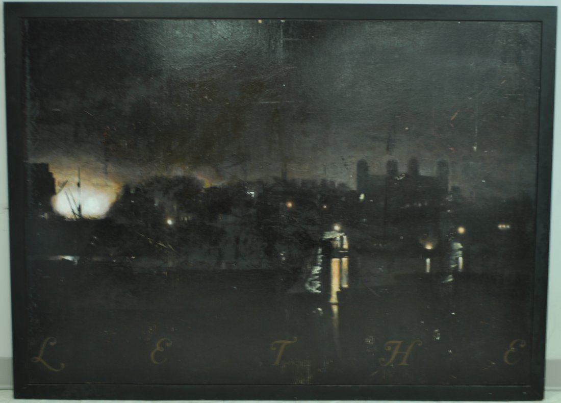 LARGE 20TH CENTURY CITYSCAPE "LE THE" (1 of 7)