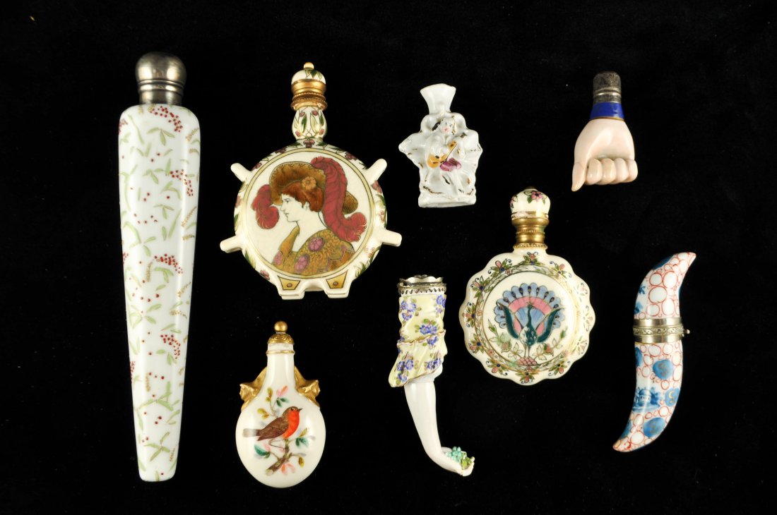 GROUPING OF FIGURAL PORCELAIN PERFUME/SCENT BOTTLE (1 of 10)