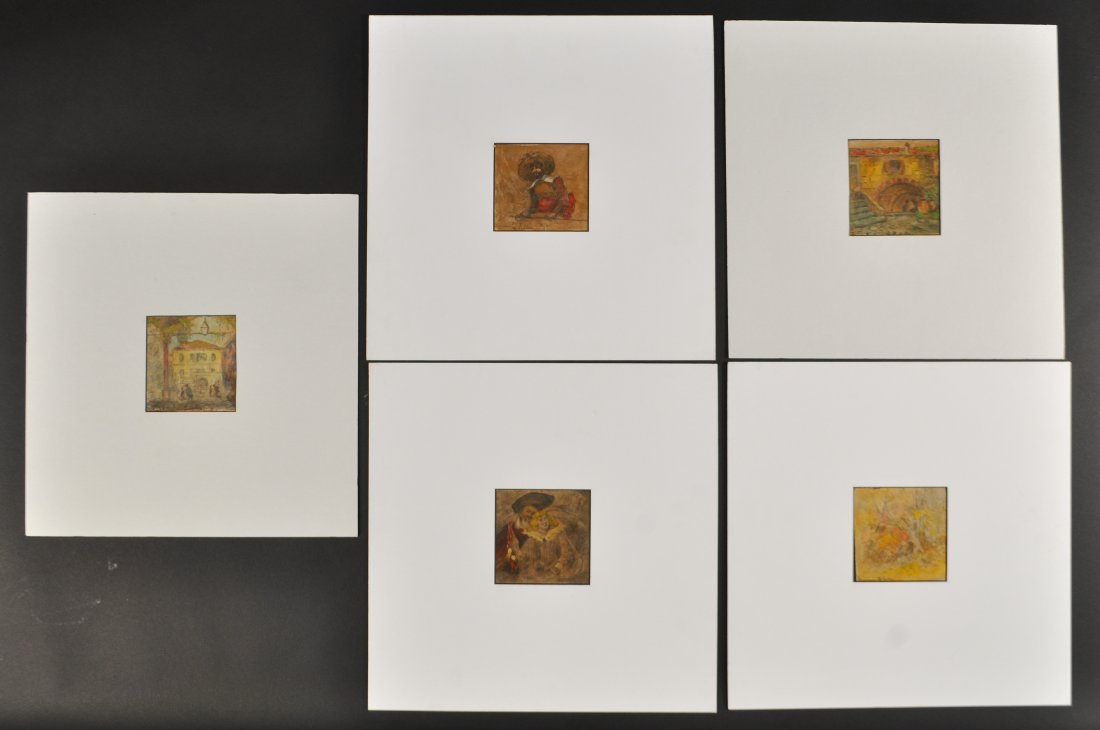 (5) MAUDE VALLE (1868-1969) MIXED MEDIA SCENES (1 of 7)