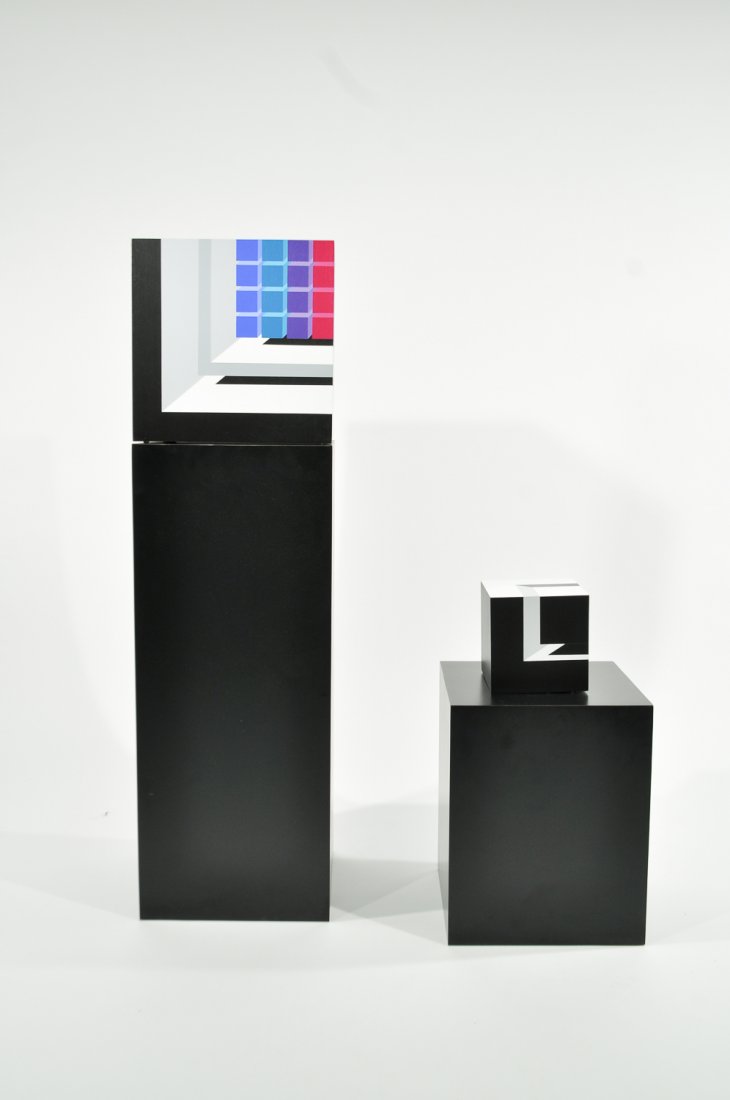 (2) FRANK GRIMALDI OP ART CUBE SCULPTURES (1 of 9)