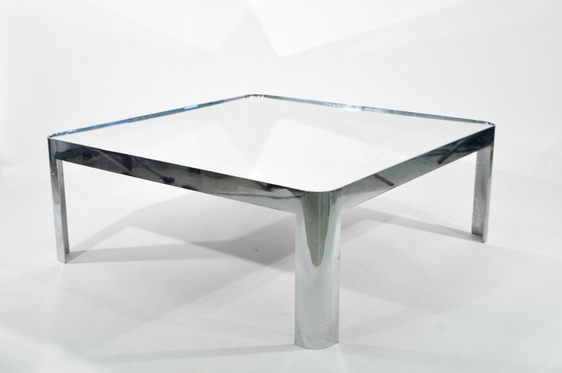 CHROME MIRROR TOP COFFEE TABLE (1 of 7)