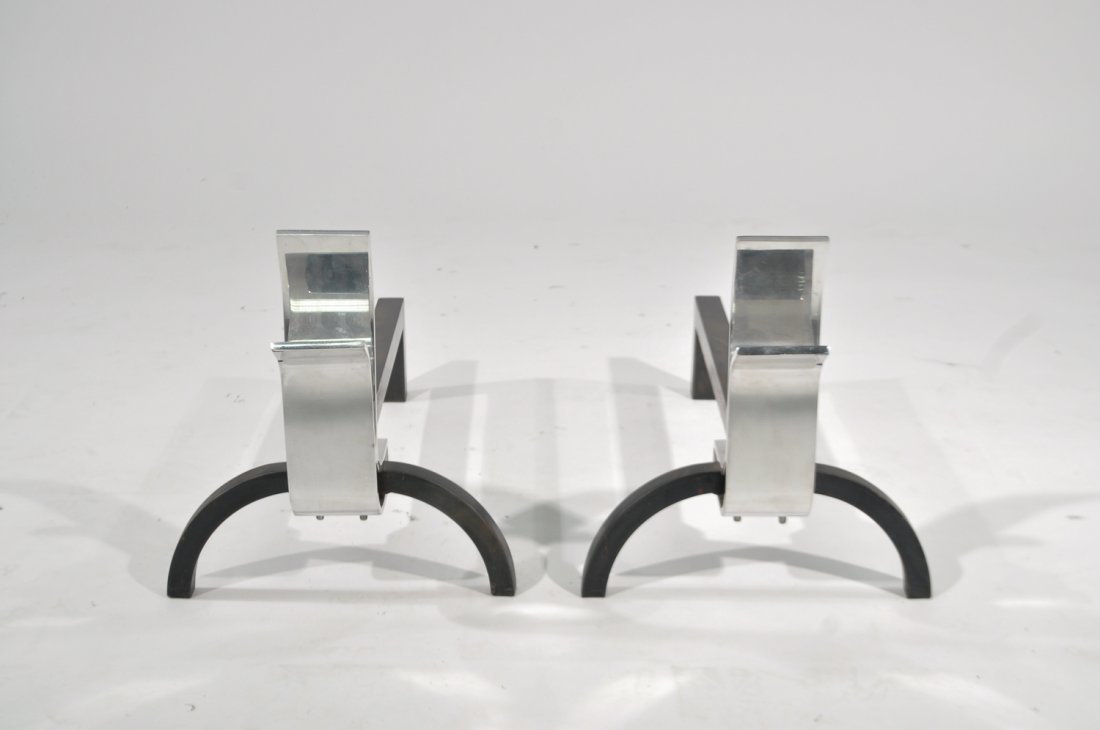 PAIR OF MID-CENTURY MODERN ANDIRONS (1 of 6)