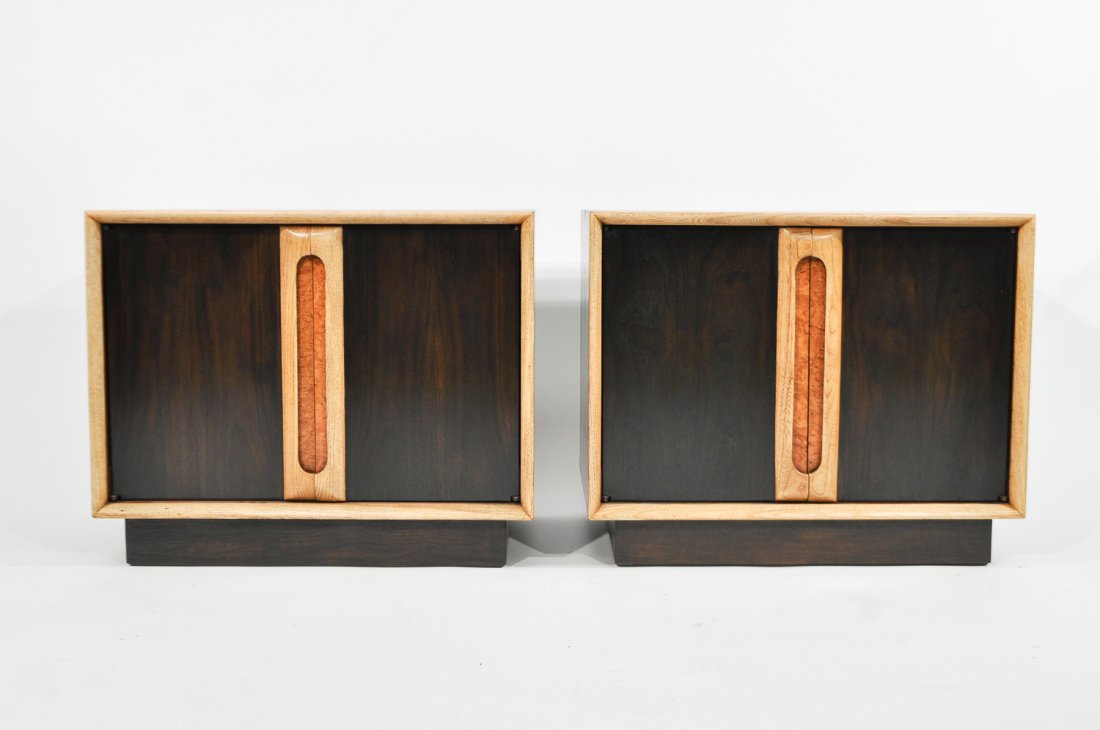 PAIR OF MID-CENTURY SIDE TABLE CABINETS (1 of 8)