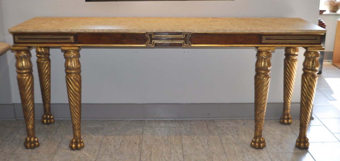 DESSIN FOURNIR GOLD LEAF MARBLE TOP CONSOLE (1 of 7)