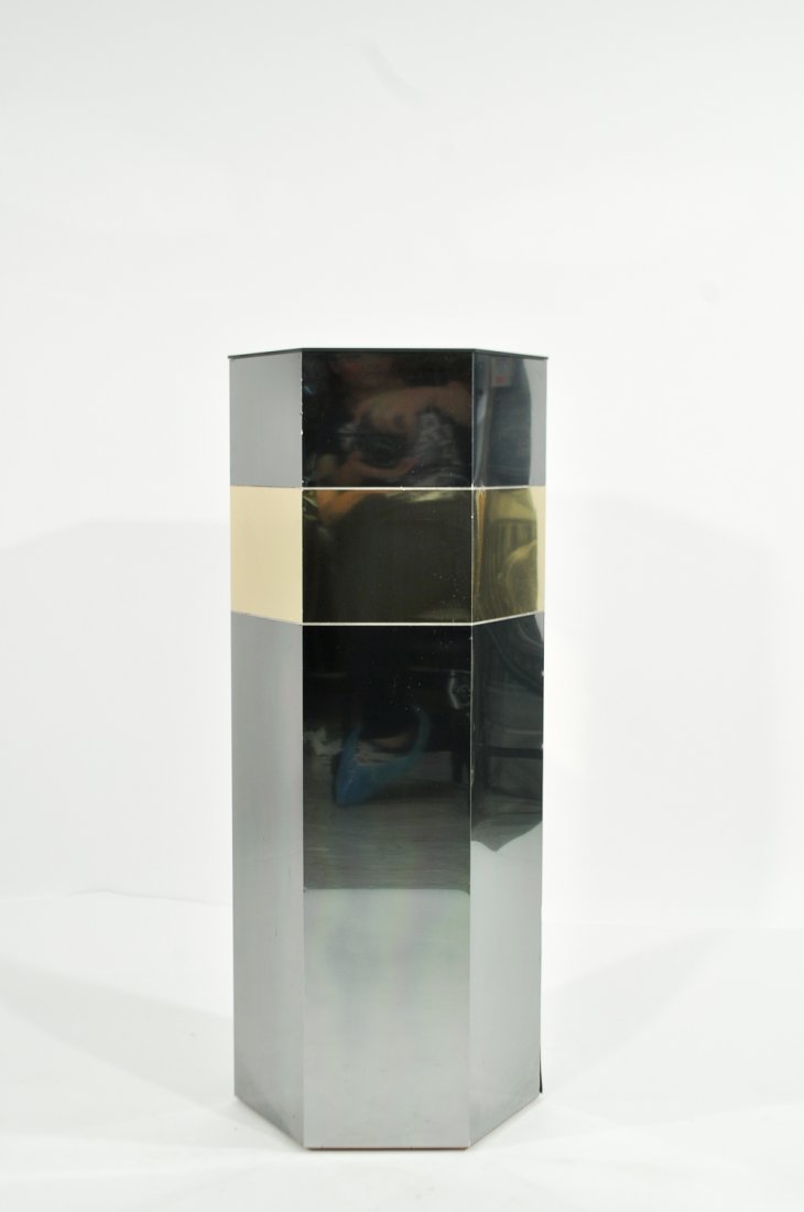 1980S MIRRORED PAUL EVANS STYLE PEDESTAL (1 of 10)