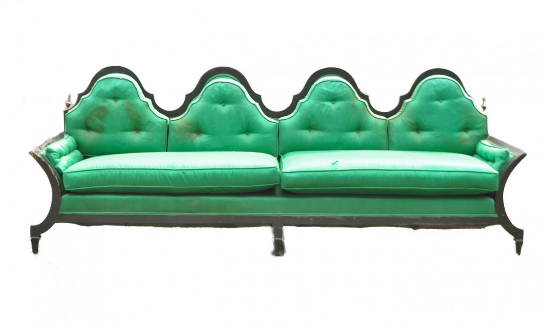 DOROTHY DRAPER HOLLYWOOD REGENCY GREEN SOFA (1 of 8)