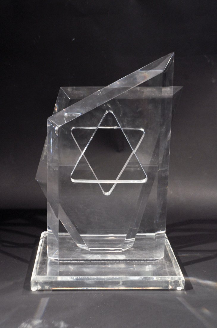 VAN TEAL LUCITE SCULPTURE: Signed to baseDimensions: H 21" x W 13" x D 11"Condition: good