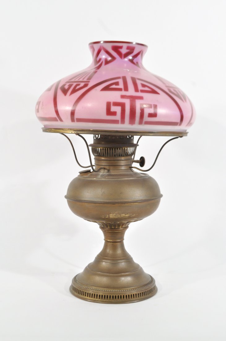 AESTHETIC MOVEMENT LAMP WITH PINK SHADE (1 of 10)