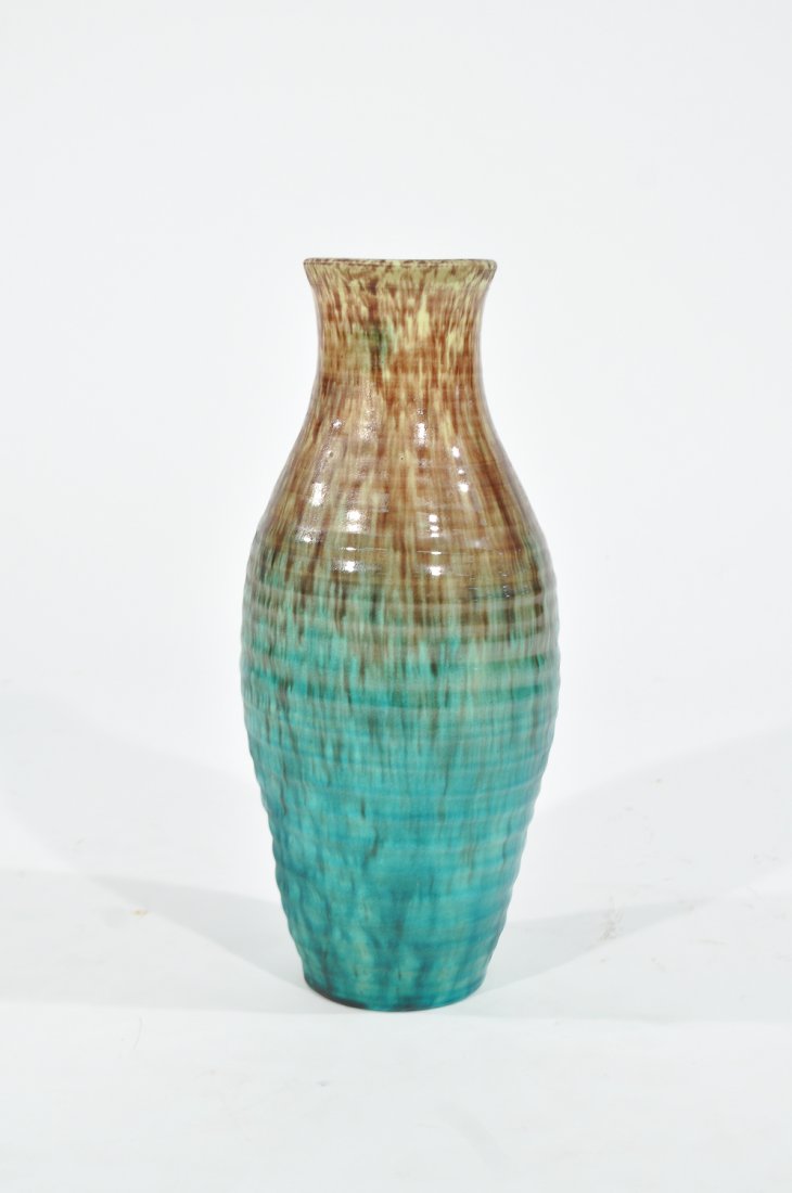 ACCOLAY FRENCH CERAMIC VASE: Marked Accolay to bottomDimensions: H 13" x Diameter 5.5"Condition: good