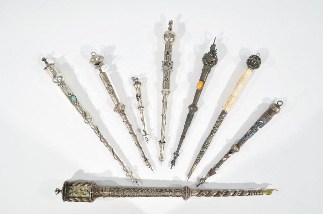 20TH CENTURY SILVER YAD TORAH POINTERS (1 of 9)
