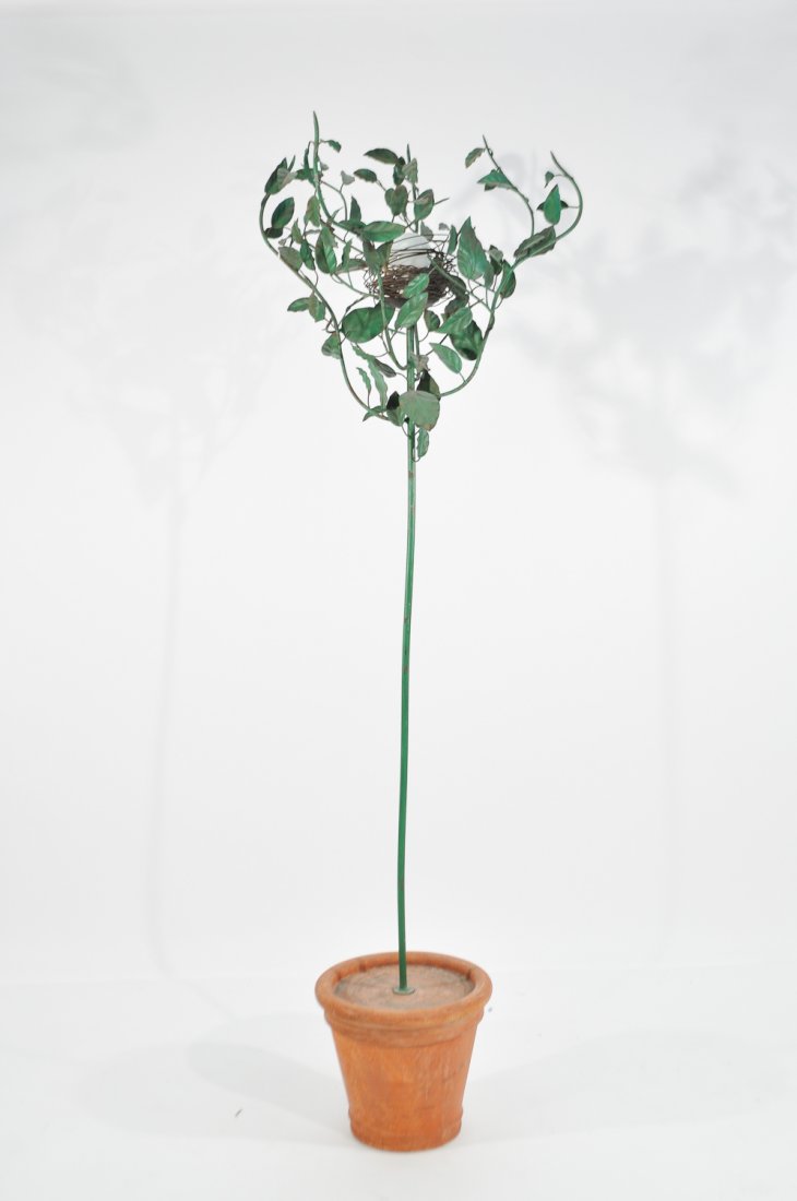 PAINTED METAL BIRDS NEST FLOOR LAMP (1 of 10)