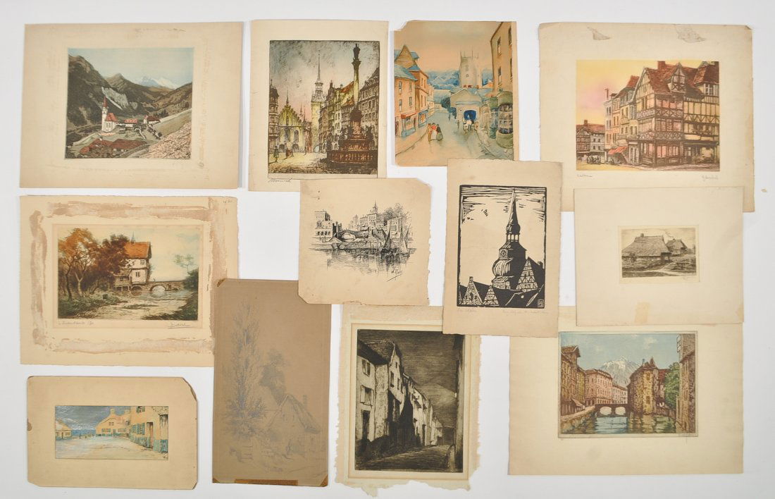 ETCHINGS, WATERCOLORS, LITHOGRAPHS, INKS (1 of 10)