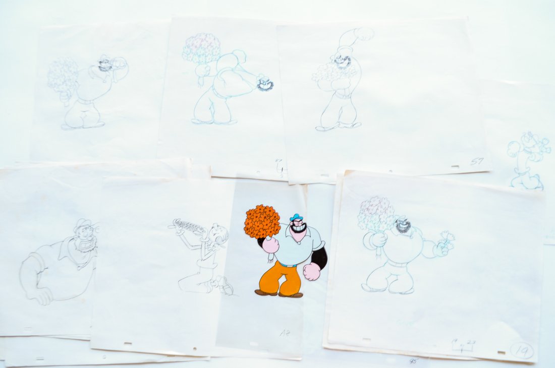 POPEYE ANIMATION PRODUCTION CEL/SKETCH 3 (1 of 6)