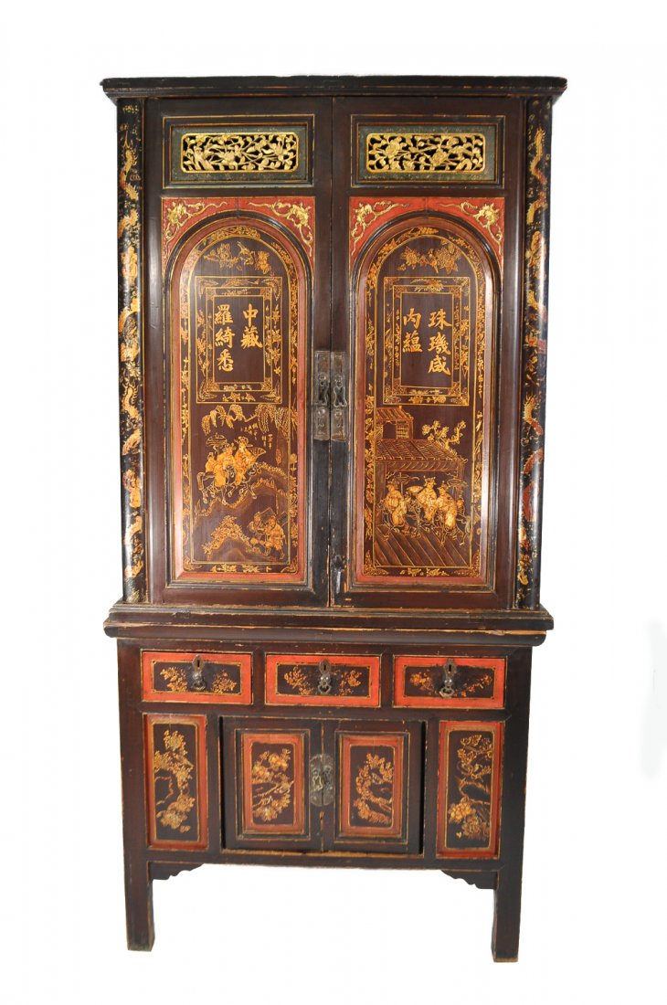 CHINESE LACQUERED CABINET (1 of 10)