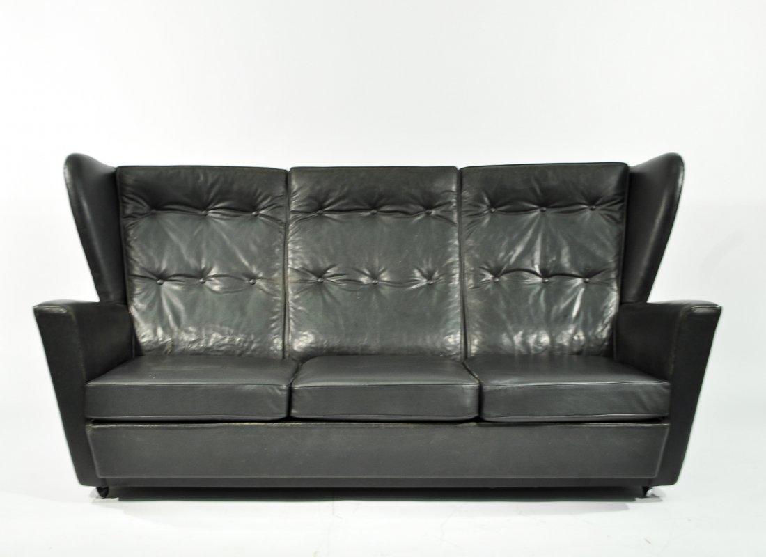 HOWARD KEITH LEATHER WINGBACK SOFA (1 of 8)