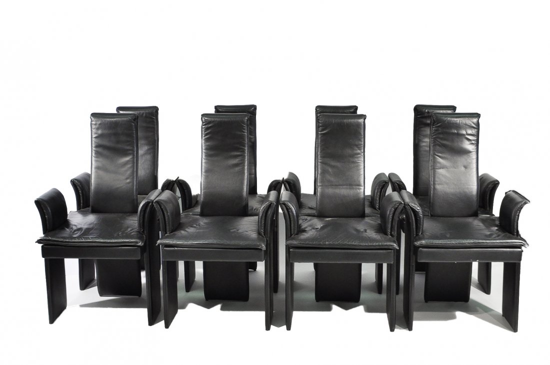SET OF 8 MODERN LEATHER DINING CHAIRS (1 of 9)