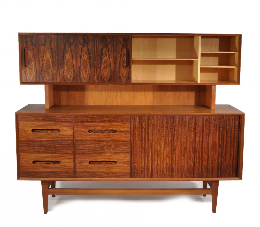 DANISH MID-CENTURY TEAK SIDEBOARD AND HUTCH (1 of 10)