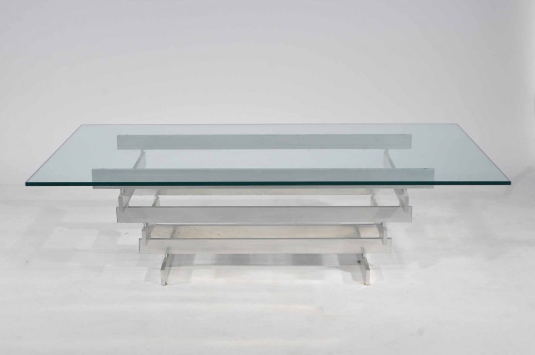 PAUL MAYAN ALUMINUM COFFEE TABLE (1 of 9)
